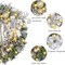 30" Pre-Lit Christmas Wreath for Front Door – Large Lighted Outdoor Wreath with White & Gold Xmas Balls, Beaded String, and Holiday Décor for Home, Porch, Fireplace, and Window